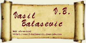 Vasil Balašević vizit kartica